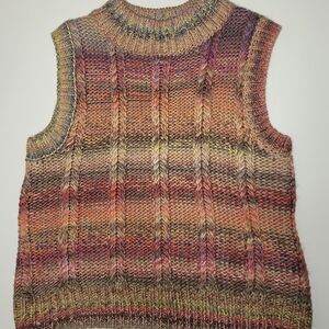Multicolor Knit Sleeveless Sweater Vest
